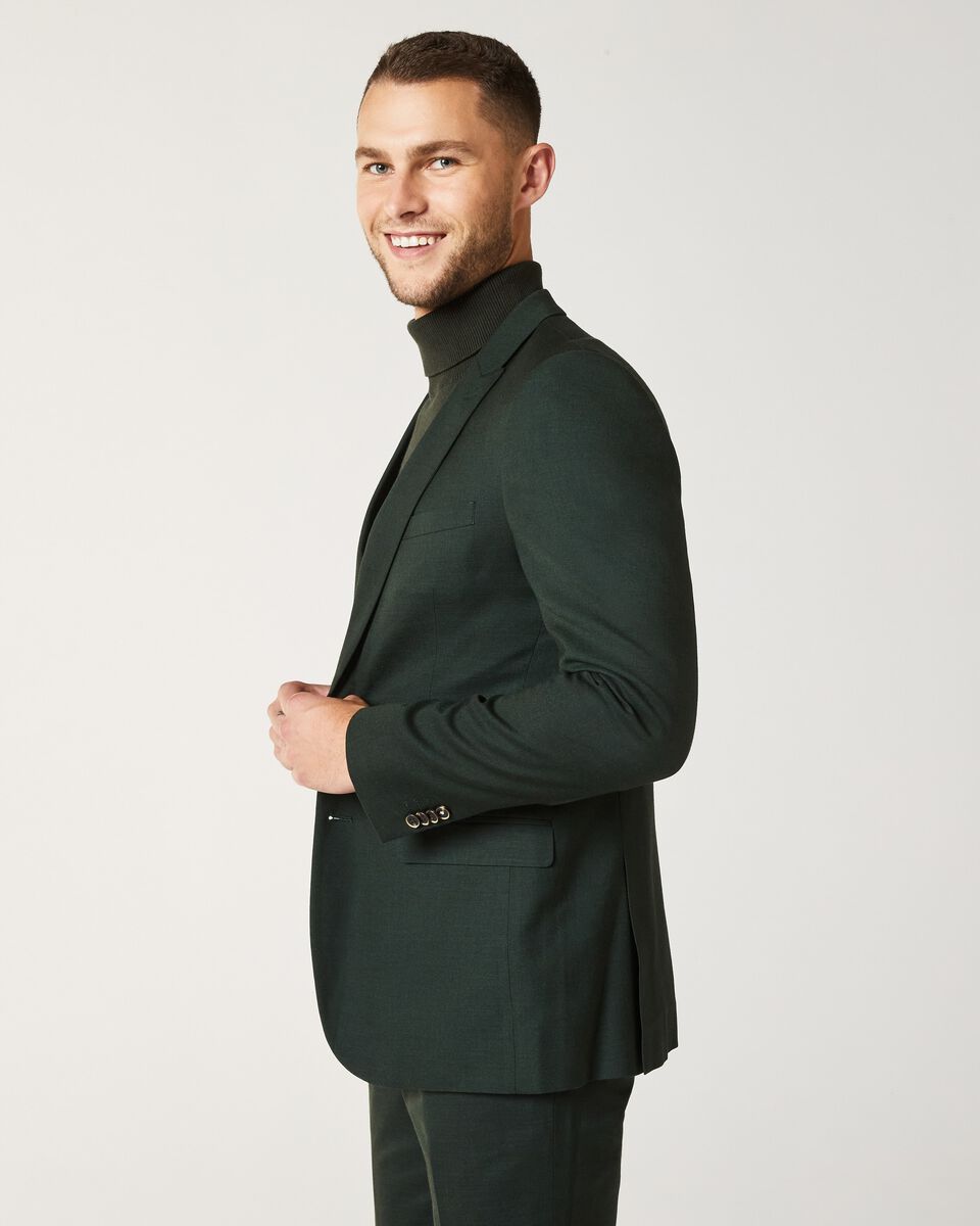 Mens Dark Green Tailored Suit Jacket